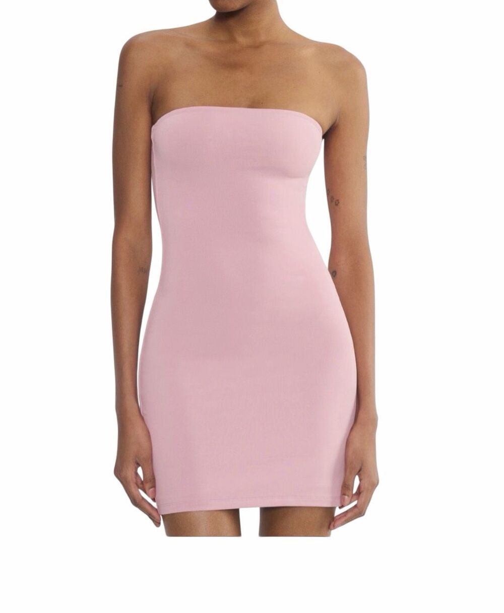 Aritzia Contour Enrapture Strapless Mini Dress Bodycon Tube Pink L NEW